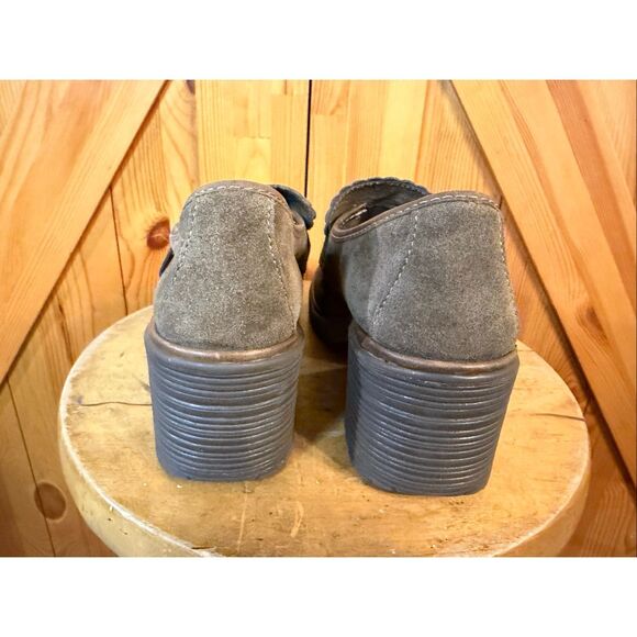 FLY London Olive Suede Loafers with Leather Trim Shoe Size EU 40 US 9-9.5 - Picture 4 of 8